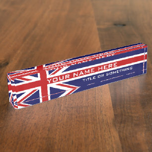 Flagge des Vereinigten Königreichs Großbritannien Namensplakette