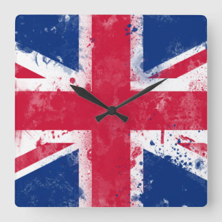 Flagge des Vereinigten Königreichs oder der Union  Quadratische Wanduhr