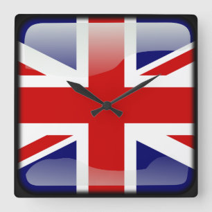 Flagge des Vereinigten Königreichs Quadratische Wanduhr