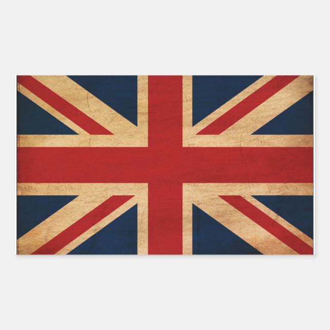 Flagge des Vereinigten Königreichs Rechteckiger Aufkleber (Vorderseite)