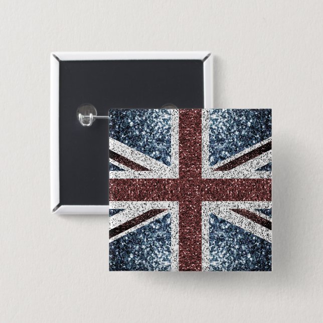 Flagge des Vereinigten Königreichs Rustikale Vinta Button (Vorne & Hinten)