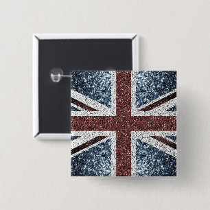 Flagge des Vereinigten Königreichs Rustikale Vinta Button