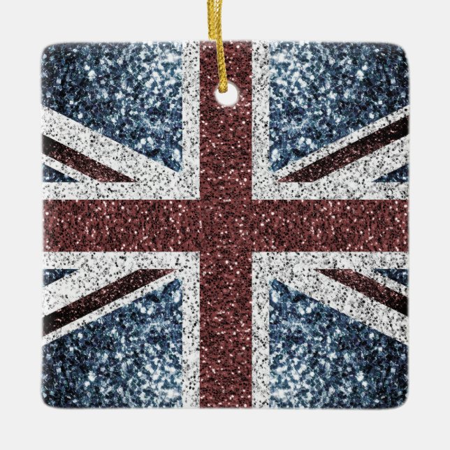 Flagge des Vereinigten Königreichs Rustikale Vinta Keramikornament (Vorderseite)