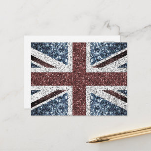 Flagge des Vereinigten Königreichs Rustikale Vinta Postkarte