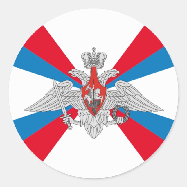 Flagge des Verteidigungsministeriums Russlands Runder Aufkleber (Vorderseite)