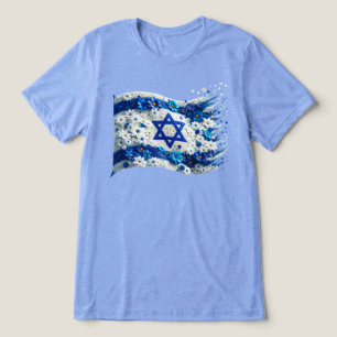 Flagge des Volkes Israel erblüht in Blumen. Tri-Blend Shirt