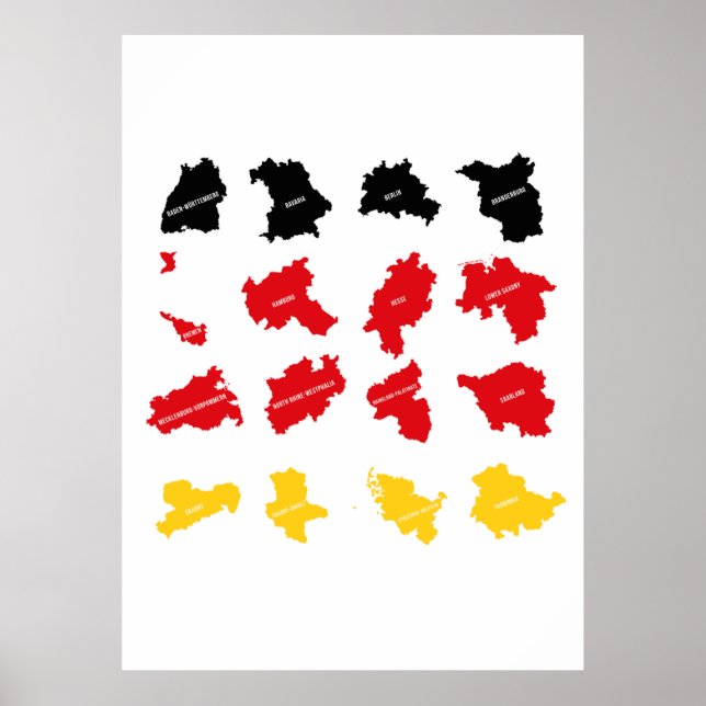 Flagge deutscher Staaten Poster (Vorne)