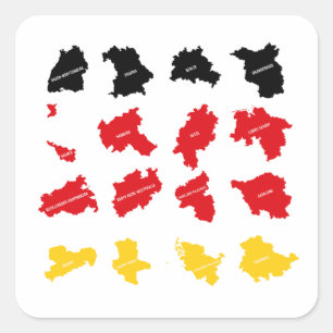 Flagge deutscher Staaten Quadratischer Aufkleber