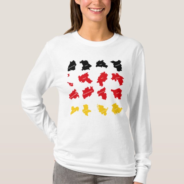 Flagge deutscher Staaten T-Shirt (Vorderseite)