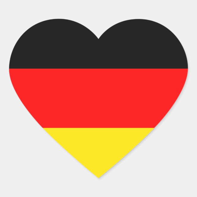 Flagge Deutschlands Herz-Aufkleber (Vorderseite)