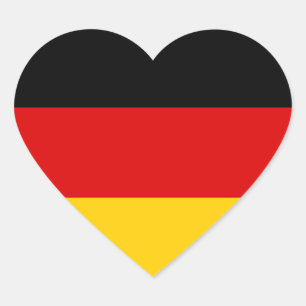 Flagge Deutschlands Herz-Aufkleber