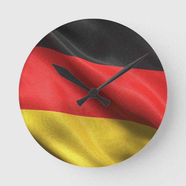 Flagge Deutschlands Runde Wanduhr (Vorderseite)
