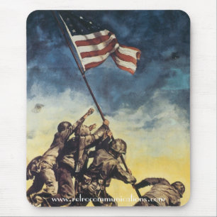 Flagge, die über Iwojima anhebt Mousepad