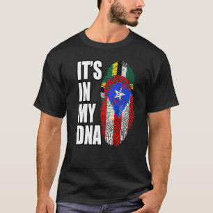 Flagge Dominica und Puerto Rico Mix DNA T-Shirt