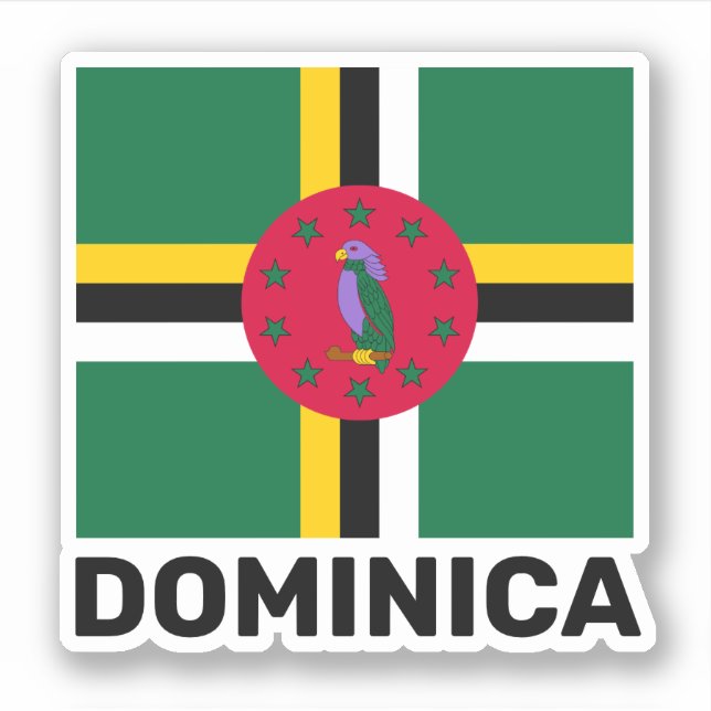 Flagge Dominicas Aufkleber (Vorderseite)