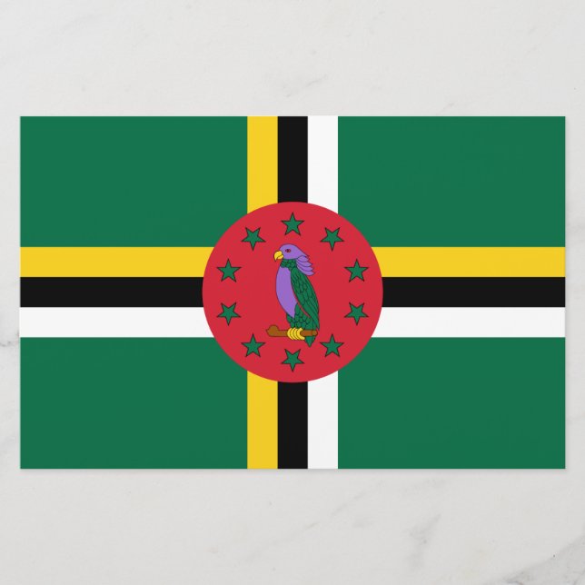 Flagge Dominicas Briefpapier (Vorderseite)