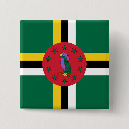 Flagge Dominicas Button