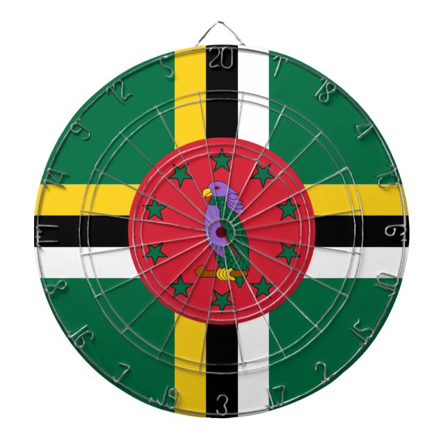 Flagge Dominicas Dartscheibe (vorne)