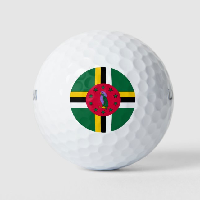 Flagge Dominicas Golfball (Vorderseite)