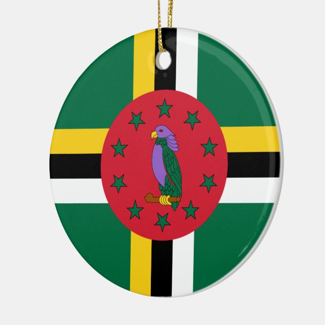 Flagge Dominicas Keramik Ornament (Links)
