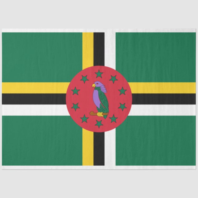 Flagge Dominicas Seidenpapier (Vorderseite)
