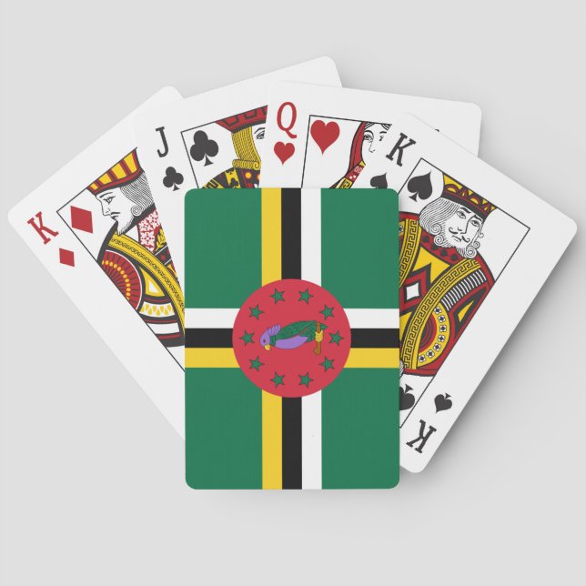 Flagge Dominicas Spielkarten (Rückseite)