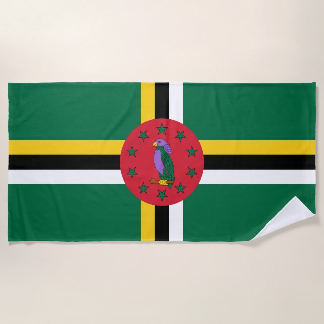 Flagge Dominicas Strandtuch (Vorderseite)