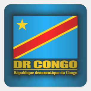 Flagge Dr der Kongo Quadratischer Aufkleber