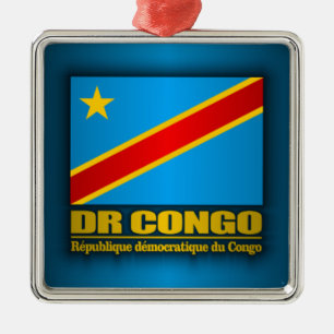 Flagge Dr der Kongo Silbernes Ornament