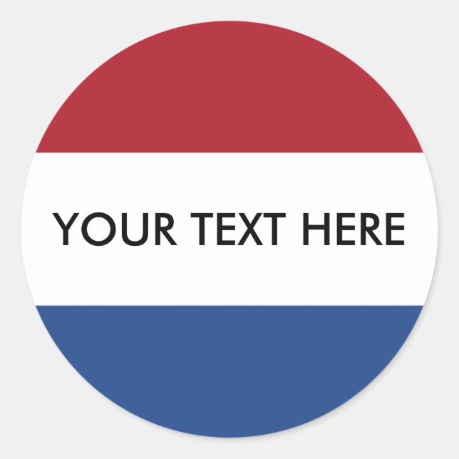 Flagge Dreifarbiges Niederlande Runder Aufkleber (Vorderseite)