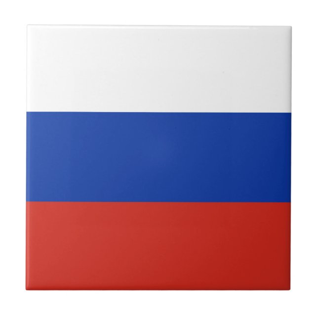 Flagge Dreifarbiges Russland Fliese (Vorderseite)