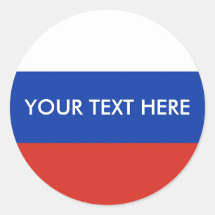 Flagge Dreifarbiges Russland Runder Aufkleber