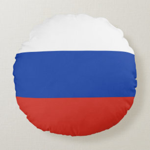 Flagge Dreifarbiges Russland Rundes Kissen