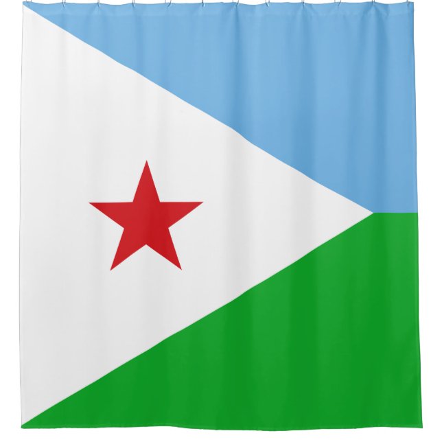 Flagge Dschibutis (Afrikanische Nation) Duschvorhang (Vorderseite)