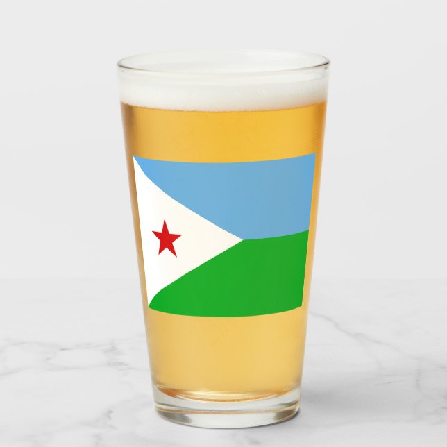 Flagge Dschibutis (Afrikanische Nation) Glas (Vorne (Gefüllt))
