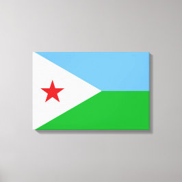 Flagge Dschibutis (Afrikanische Nation) Leinwanddruck