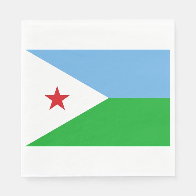 Flagge Dschibutis (Afrikanische Nation) Serviette (Vorderseite)