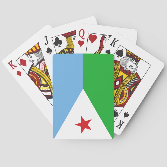 Flagge Dschibutis (Afrikanische Nation) Spielkarten (Rückseite)