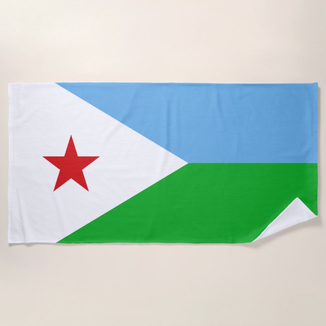 Flagge Dschibutis (Afrikanische Nation) Strandtuch (Vorderseite)