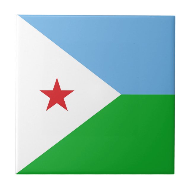 Flagge Dschibutis Fliese (Vorderseite)