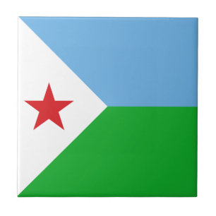 Flagge Dschibutis Fliese