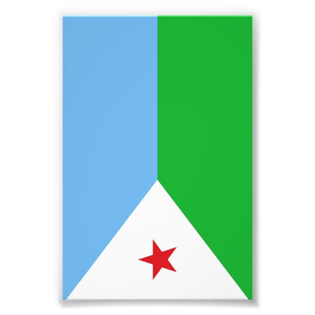 Flagge Dschibutis Fotodruck (Vorne)