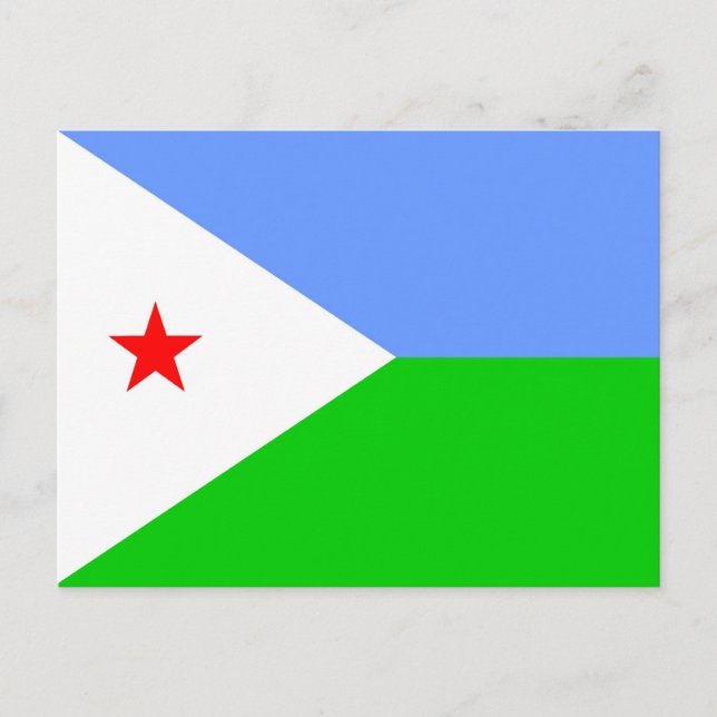 Flagge Dschibutis Postkarte (Vorderseite)