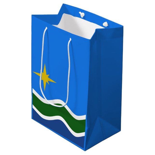 Flagge Duluth, Minnesota Mittlere Geschenktüte (Vorderseite Schrägansicht)