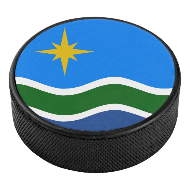Flagge Duluth, MN Eishockey Puck (3/4)