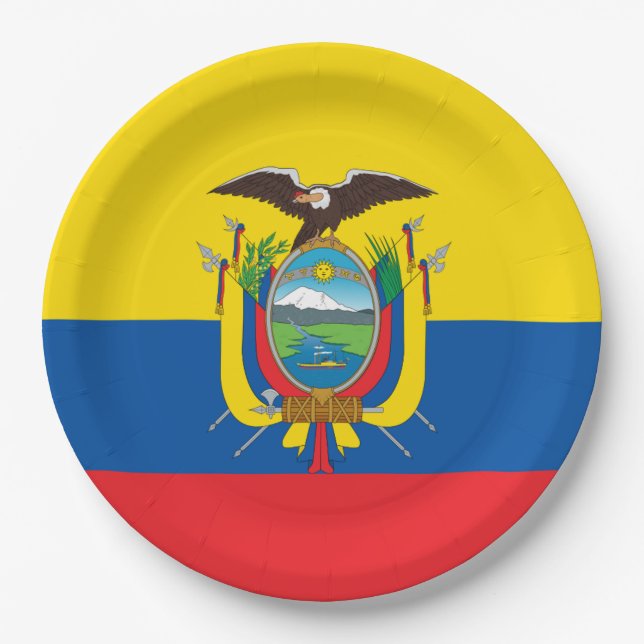 Flagge: Ecuador Pappteller (Vorderseite)