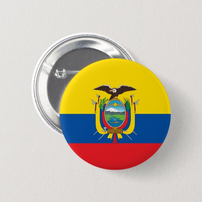 Flagge Ecuadors Button (Vorne & Hinten)