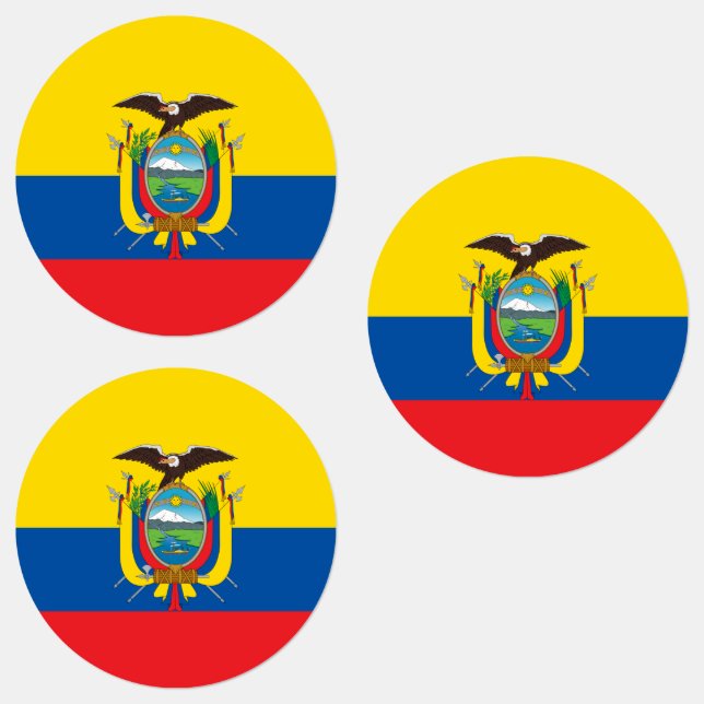 Flagge Ecuadors Etiketten (Gruppe)