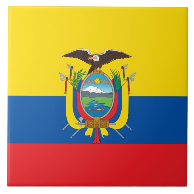 Flagge Ecuadors Fliese (Vorderseite)