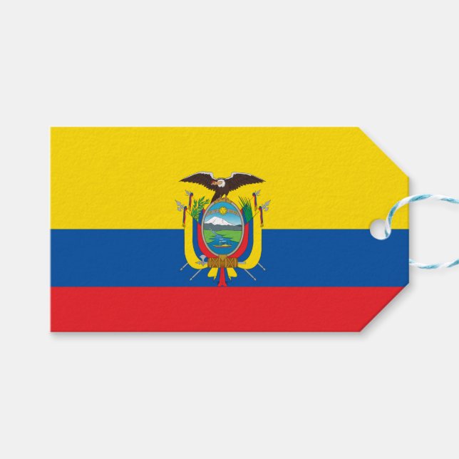Flagge Ecuadors Geschenkanhänger (Vorderseite (Horizontal))